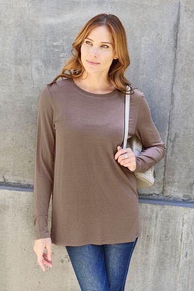 Basic Bae Full Size Round Neck Long Sleeve Top - Hovatok