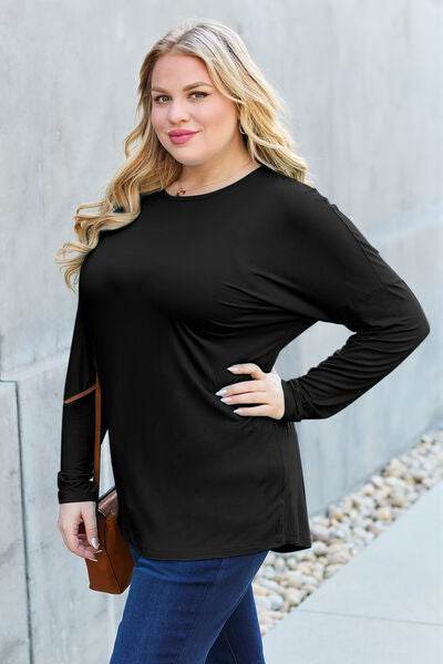 Basic Bae Full Size Round Neck Dropped Shoulder T-Shirt - Hovatok