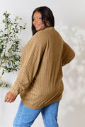 Basic Bae Full Size Ribbed Cocoon Cardigan - Hovatok