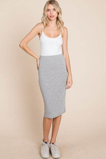 BOMBOM Elastic Waist Pencil Skirt - Hovatok