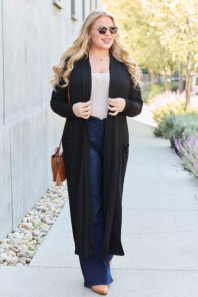 Basic Bae Full Size Open Front Long Sleeve Cover Up - Hovatok