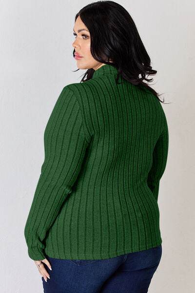 Basic Bae Full Size Ribbed Mock Neck Long Sleeve T-Shirt - Hovatok