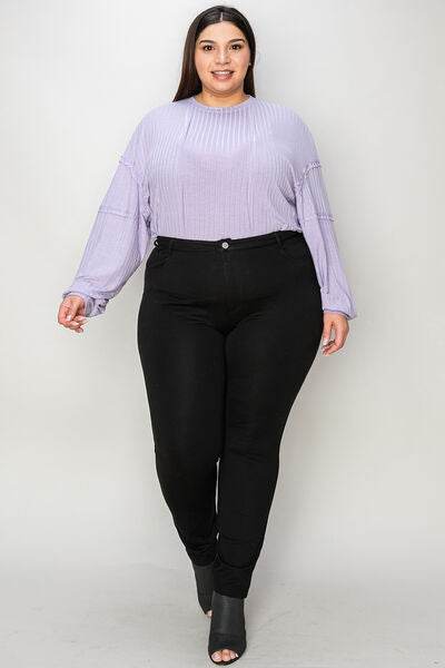 Basic Bae Full Size Ribbed Round Neck Long Sleeve T-Shirt - Hovatok