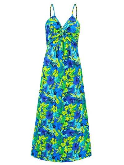 Twisted Printed V-Neck Cami Dress - Hovatok
