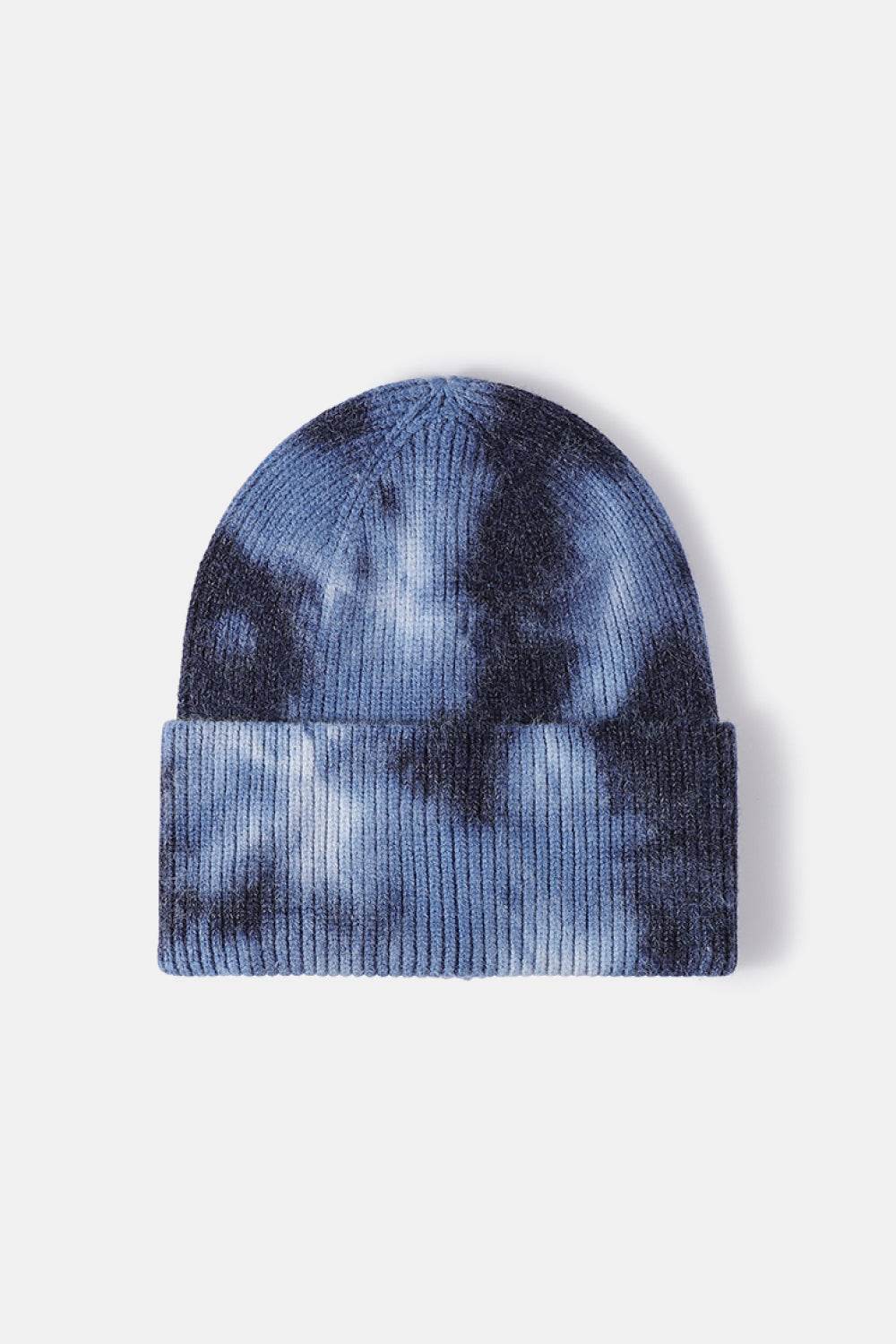 Tie-Dye Cuffed Rib-Knit Beanie Hat - Hovatok