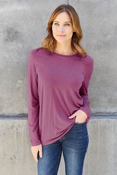 Basic Bae Full Size Round Neck Long Sleeve Top - Hovatok