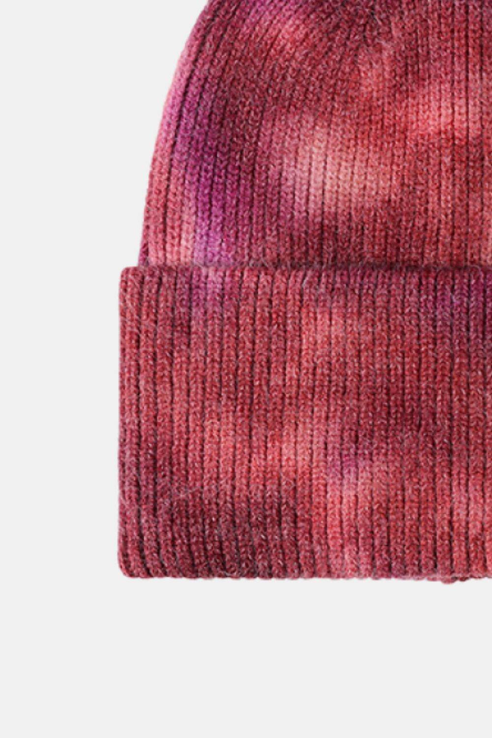 Tie-Dye Cuffed Rib-Knit Beanie Hat - Hovatok