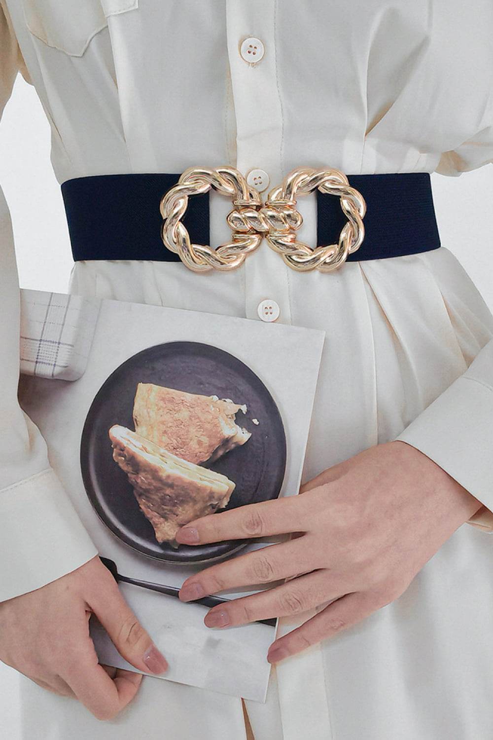 Zinc Alloy Buckle Elastic Belt - Hovatok