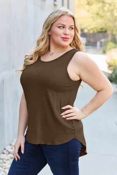 Basic Bae Full Size Round Neck Curved Hem Tank - Hovatok