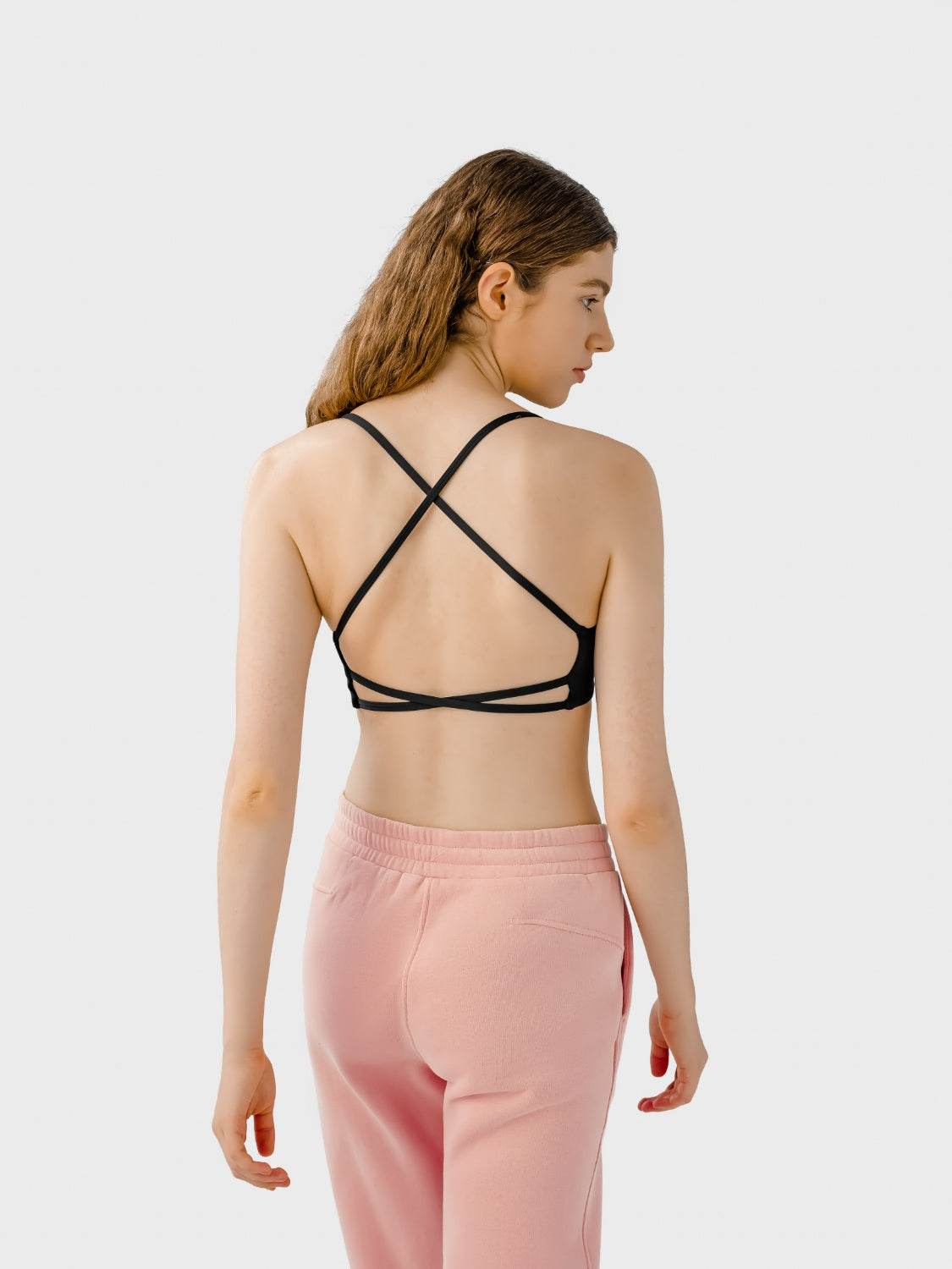 Millennia Crisscross Back Scoop Neck Active Cami with Detachable Chest Pads - Hovatok