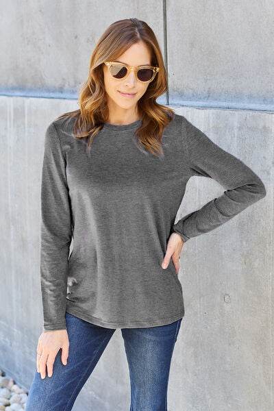 Basic Bae Full Size Round Neck Long Sleeve Top - Hovatok