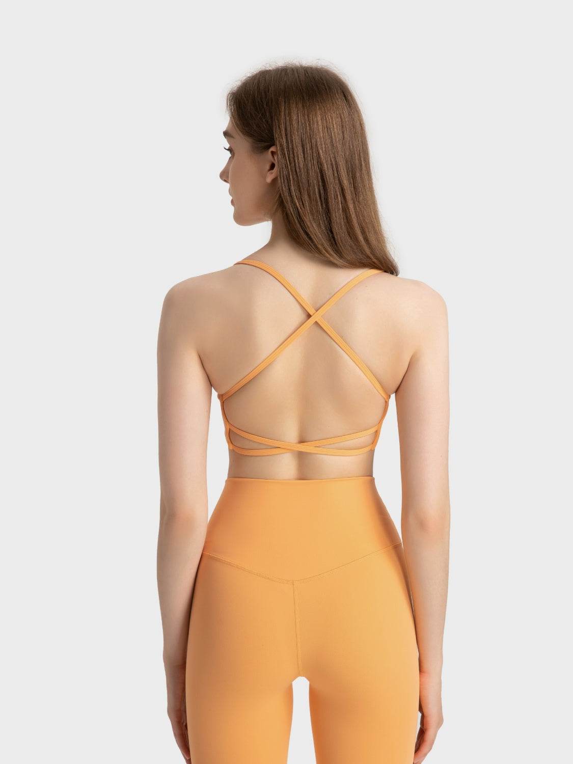 Millennia Crisscross Back Scoop Neck Active Cami with Detachable Chest Pads - Hovatok