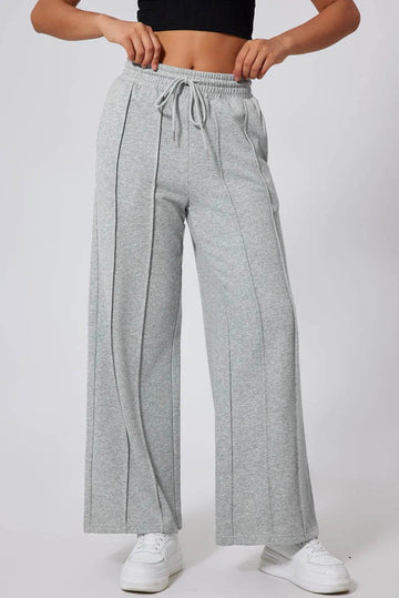 Drawstring Wide Leg Active Pants - Hovatok