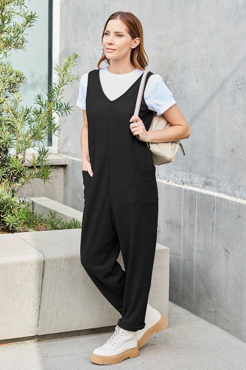 Double Take Full Size Sleeveless Straight Jumpsuit - Hovatok