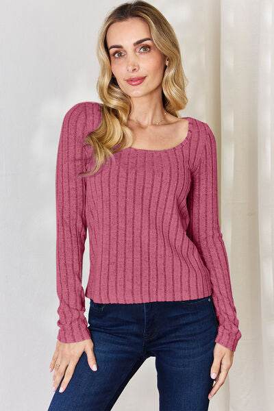 Basic Bae Full Size Ribbed Long Sleeve T-Shirt - Hovatok