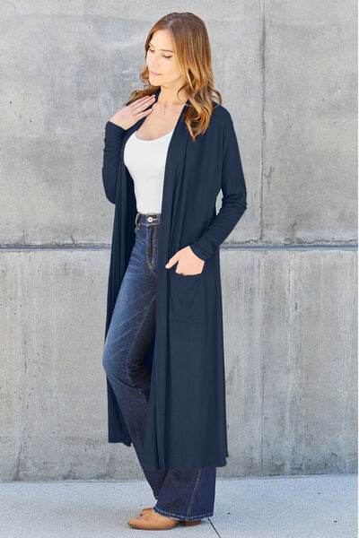 Basic Bae Full Size Open Front Long Sleeve Cover Up - Hovatok