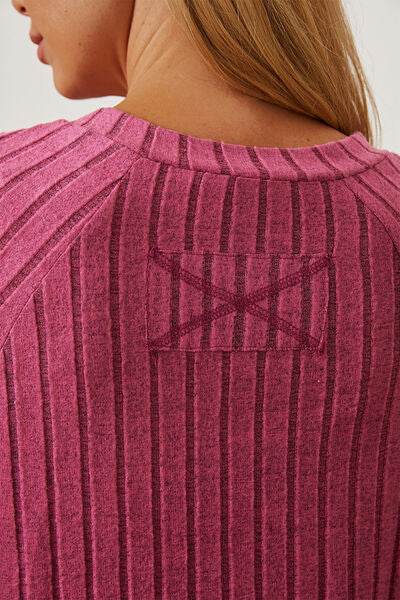 Basic Bae Full Size Ribbed Thumbhole Sleeve T-Shirt - Hovatok