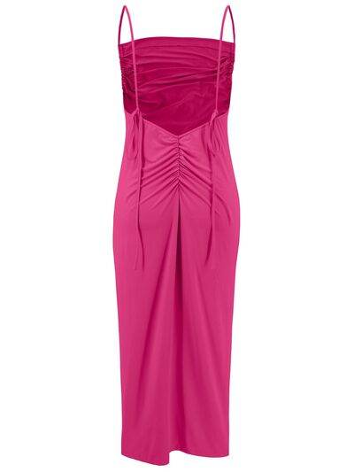 Backless Cowl Neck Sleeveless Cami Dress - Hovatok