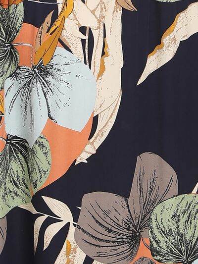 Slit Tied Printed Surplice Dress - Hovatok