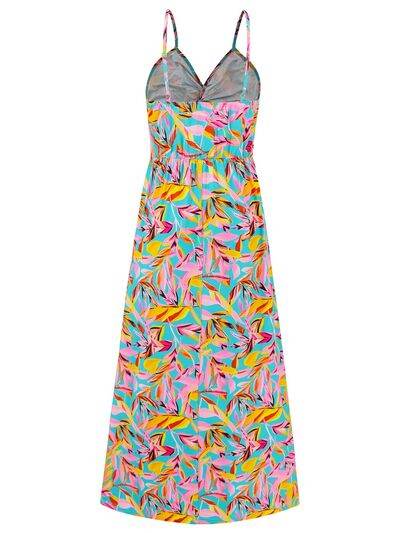 Twisted Printed V-Neck Cami Dress - Hovatok