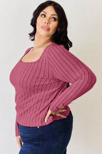 Basic Bae Full Size Ribbed Long Sleeve T-Shirt - Hovatok
