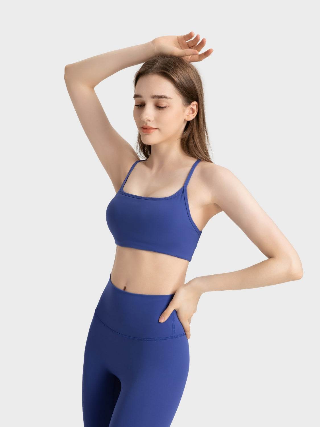 Millennia Crisscross Back Scoop Neck Active Cami with Detachable Chest Pads - Hovatok