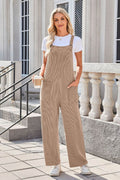 Lovelet Square Neck Wide Strap Overalls with Pockets - Hovatok