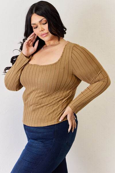 Basic Bae Full Size Ribbed Long Sleeve T-Shirt - Hovatok