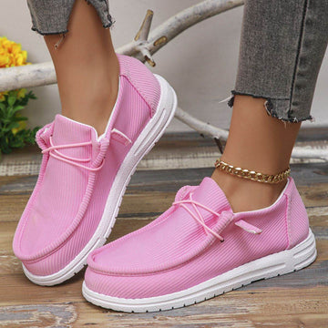Round Toe Canvas Sneakers - Hovatok