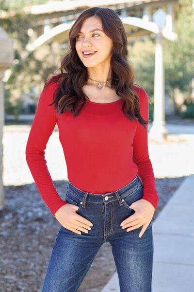 Basic Bae Full Size Round Neck Long Sleeve Bodysuit - Hovatok