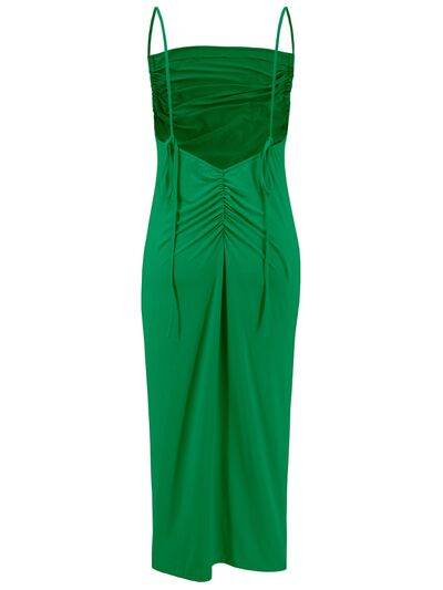 Backless Cowl Neck Sleeveless Cami Dress - Hovatok