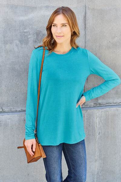 Basic Bae Full Size Round Neck Long Sleeve Top - Hovatok