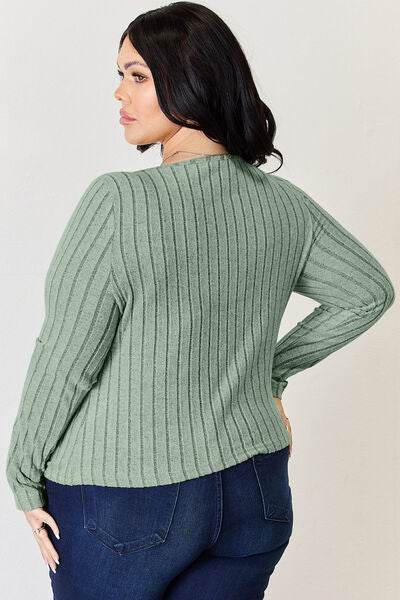 Basic Bae Full Size Ribbed Long Sleeve T-Shirt - Hovatok