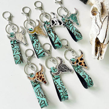 Rhinestone Bull Keychain - Hovatok