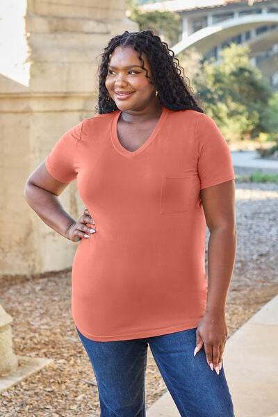 Basic Bae Bamboo Full Size V-Neck Short Sleeve T-Shirt - Hovatok