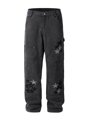 Men's Pocketed Star Jeans - Hovatok