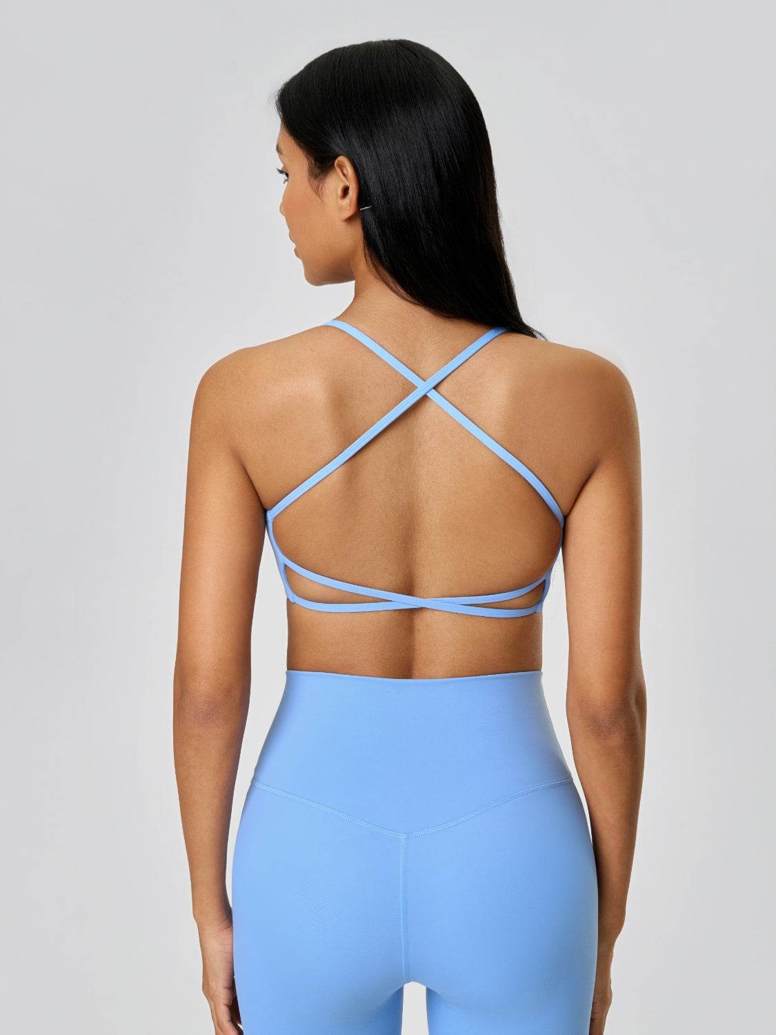 Millennia Crisscross Back Scoop Neck Active Cami with Detachable Chest Pads - Hovatok
