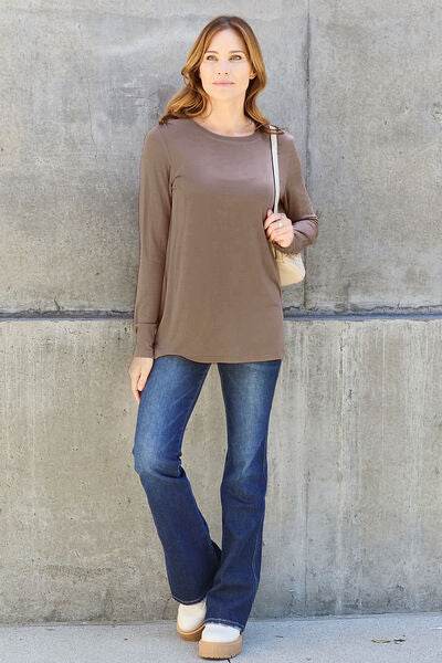 Basic Bae Full Size Round Neck Long Sleeve Top - Hovatok
