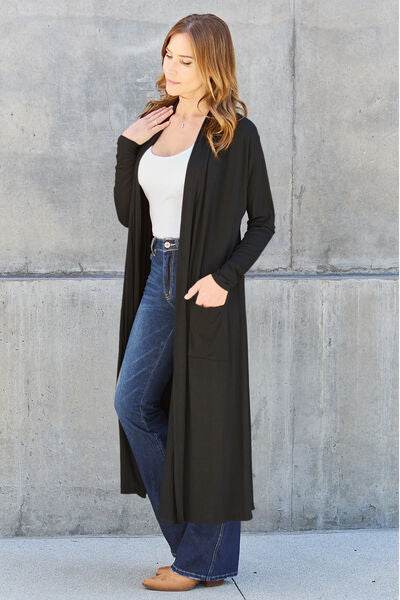 Basic Bae Full Size Open Front Long Sleeve Cover Up - Hovatok