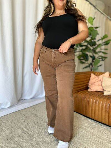 RFM Full Size High Rise Garment Dye Wide Leg Jeans - Hovatok