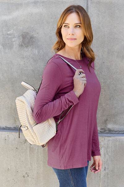 Basic Bae Full Size Round Neck Long Sleeve Top - Hovatok