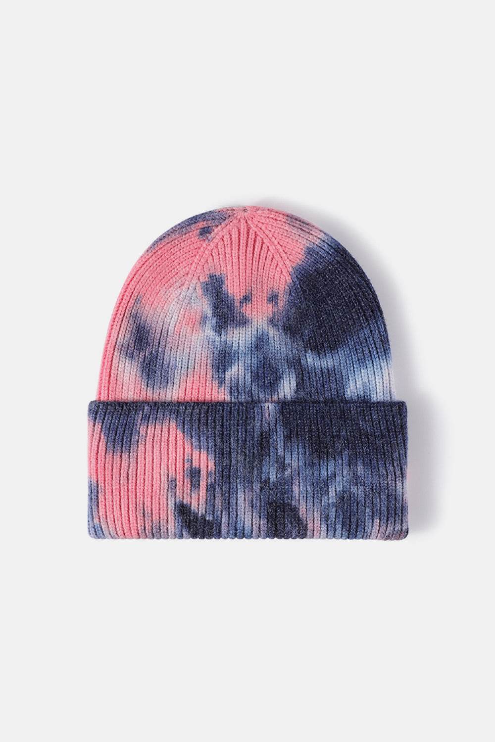 Tie-Dye Cuffed Rib-Knit Beanie Hat - Hovatok