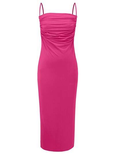 Backless Cowl Neck Sleeveless Cami Dress - Hovatok