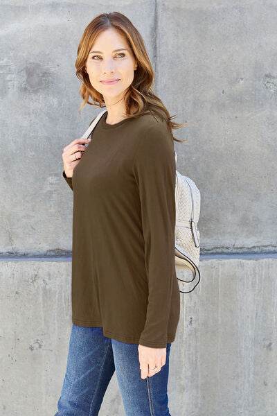 Basic Bae Full Size Round Neck Long Sleeve Top - Hovatok