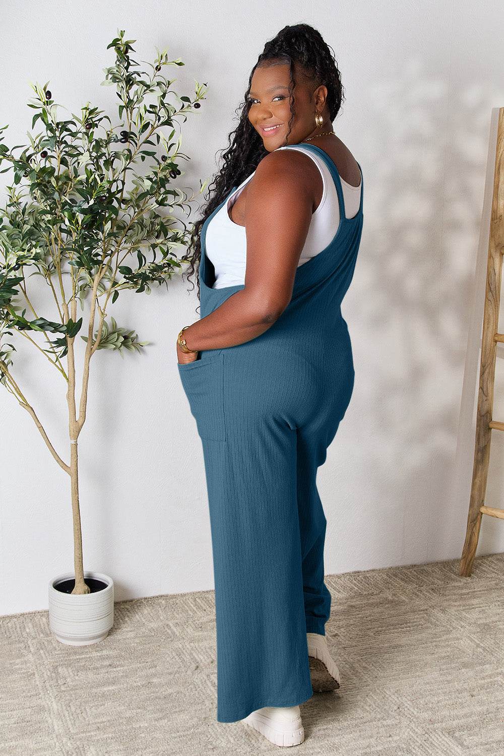 Double Take Full Size Wide Strap Overall with Pockets - Hovatok