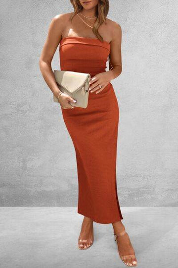 Slit Tube Midi Dress - Hovatok