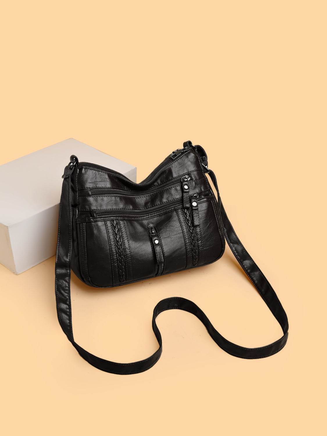 PU Leather Adjustable Strap Shoulder Bag - Hovatok