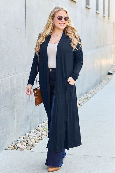 Basic Bae Full Size Open Front Long Sleeve Cover Up - Hovatok