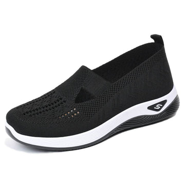 Breathable Mesh Round Toe Wedge Sneakers - Hovatok