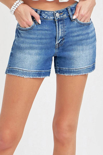 RISEN Low Rise Slit Denim Shorts - Hovatok